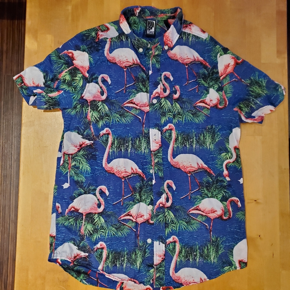 🦩BKLYN flamingo shirt, Blue